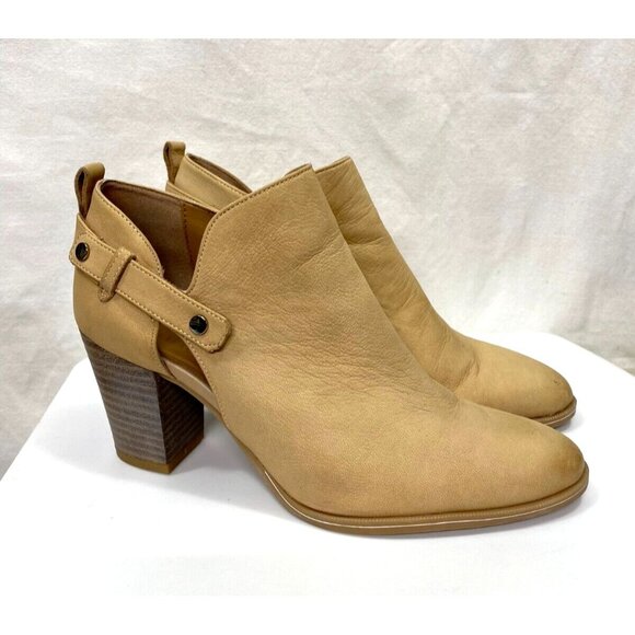 Franco Sarto Cutout Ankle Heel Boots Bootie Women Size 8 Western Cowboy Prairie - Picture 2 of 11